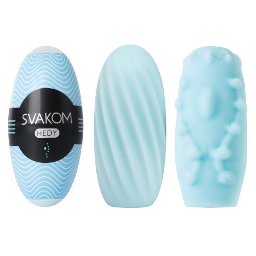 Мастурбатор-яичко Svakom Hedy голубой, 14 см фото 3