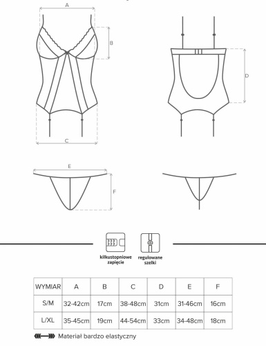 Корсаж и стринги белые Sensita S/M фото 5