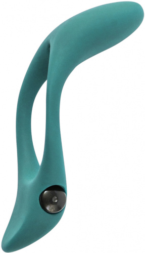 Эрекционное кольцо с двойной вибростимуляцией Pure Passion Stardust Green фото 2