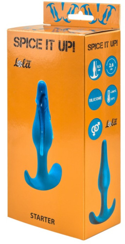 Анальный стимулятор из медицинского силикона Spice It Up Starter синий фото 4