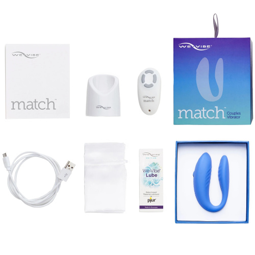 We-Vibe Match Вибромассажер голубой для пар с дистанционным пультом фото 19