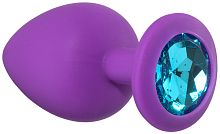 Анальная пробка Emotions Cutie Large Purple Light Blue Crystal