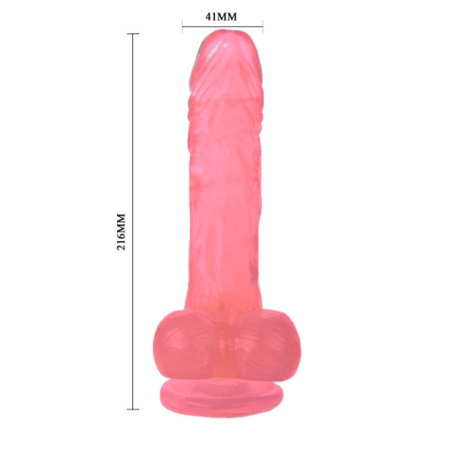 Фаллоимитатор реалистик прозрачный розовый на присоске фото 5