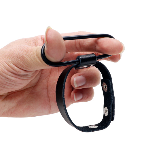 Кожаная утяжка на пенис с эрекционным кольцом фото 5