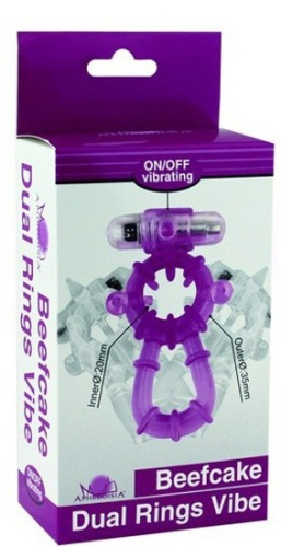 Виброкольцо розовое Beefcake Dual Rings Vibe фото 4