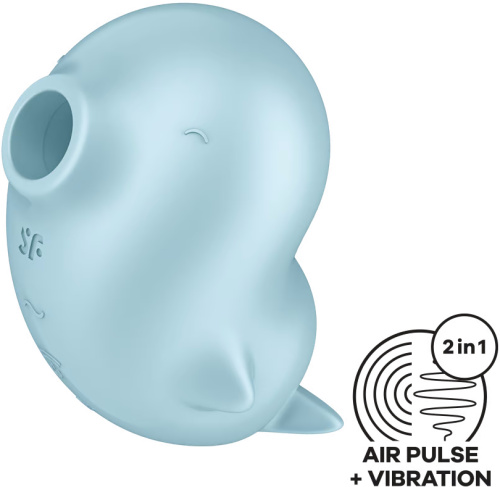 Вакуумно-волновой стимулятор с вибрацией Satisfyer Sassy Seal голубой фото 2