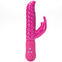 Розовый трехскоростной с пятью функциями вибратор Frisky Rabbit