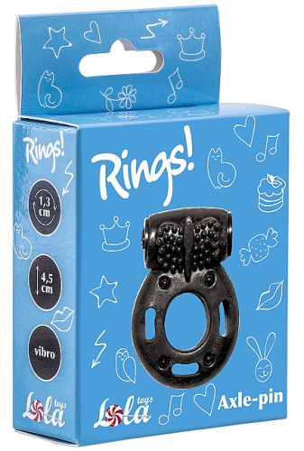 Эрекционное виброкольцо Rings Axle-Pin Black фото 3