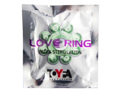 Тянущееся зеленое кольцо с массажными шариками фото 2