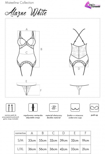 Сексуальный корсет с кружевом белого цвета Alazne L/XL фото 5