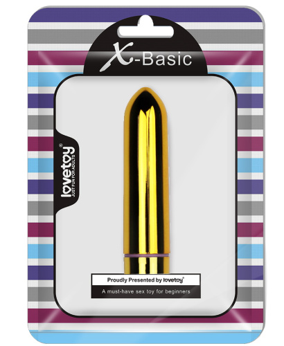 Золотистая вибропулька X-Basic Lovetoy фото 5