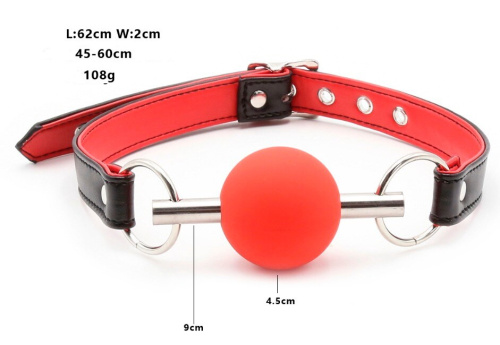 Красный кляп-шар из медицинского силикона фото 14