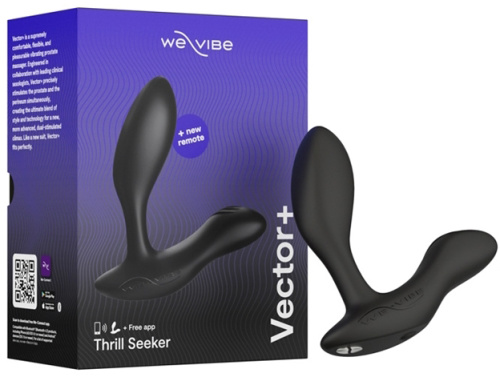 Регулируемый смарт-вибромассажер простаты We-Vibe Vector Plus черный фото 16