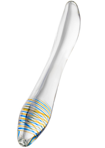 Двусторонний прозрачный фаллос из стекла Sexus Glass 22 см фото 3