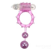 Виброкольцо с 2 утяжеляющими шариками фиолетовое Ball Banger Cock Ring