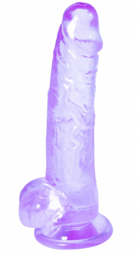 Прозрачный фаллос с мошонкой Intergalactic Rocket Purple фото 2