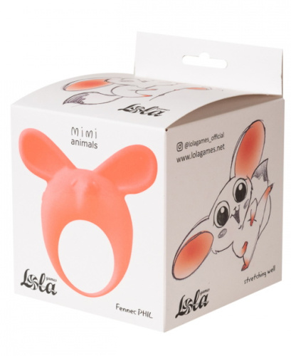 Эрекционное виброкольцо Mimi Animals Fennec Phil Orange фото 3