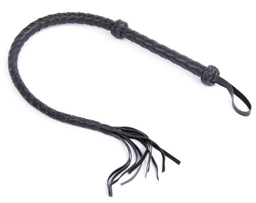 Черный кнут с хлыстами 121 см фото 2