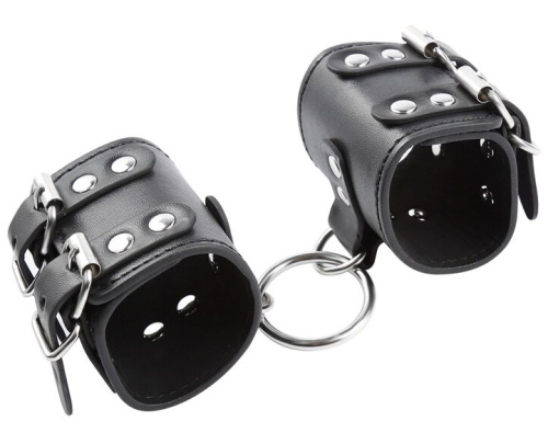 Широкие черные поножи с кольцом фото 4