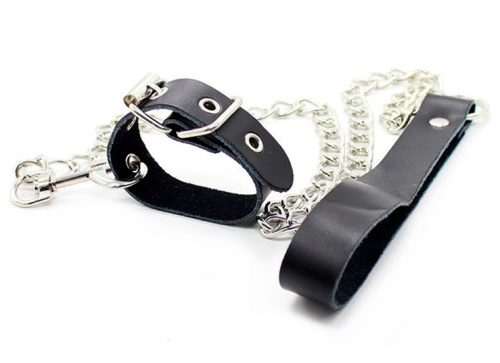 Кожаный поводок на пенис фото 3