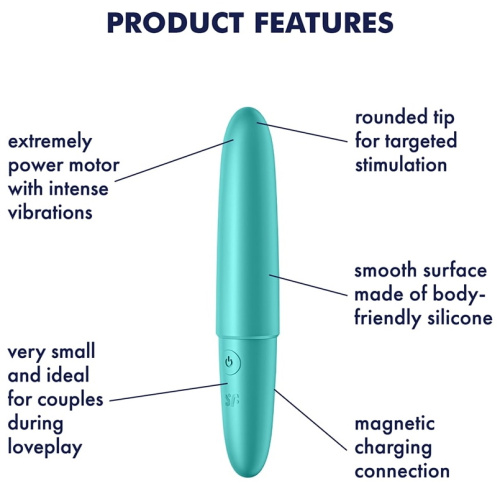 Мини вибратор Satisfyer Ultra Power Bullet 6 бирюзовый фото 8