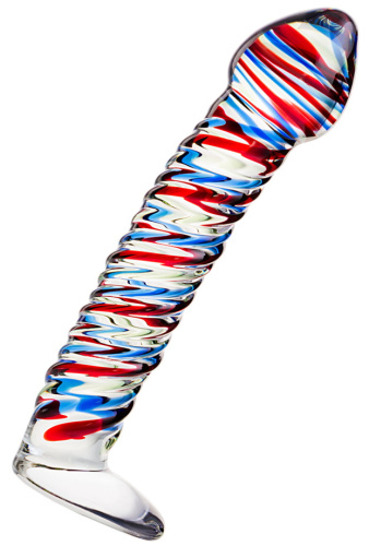 Ребристый фаллос из стекла Sexus Glass 17 см фото 2