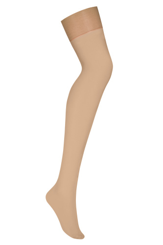 Классические бежевые чулки S/M фото 3