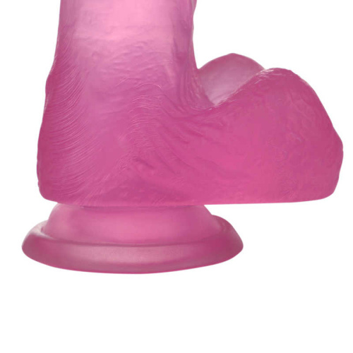 Розовый фаллос Jelly Studs Crystal Dildo Medium 18 см фото 5