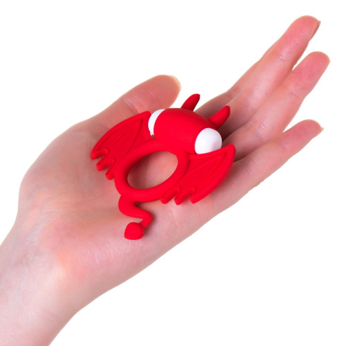 Эрекционное виброкольцо Jos Cocky Devil красного цвета фото 2