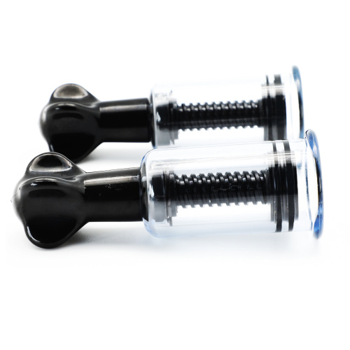 Черная вакуумная помпа для сосков и клитора с винтиком S фото 4