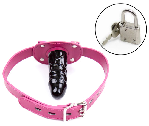 Кляп-фаллос на розовом ремешке L