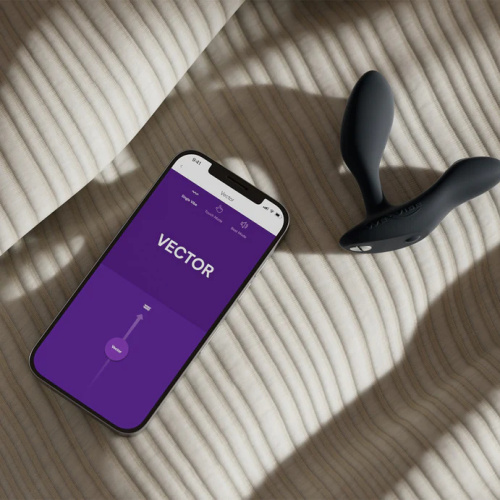 Регулируемый смарт-вибромассажер простаты We-Vibe Vector Plus черный фото 12