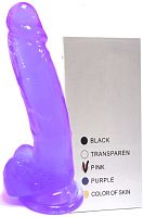 Реалистичный фиолетовый фаллос с рабочей длиной 16 см