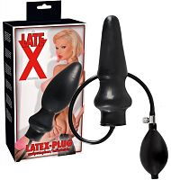 Раздувающаяся анальная пробка с грушей Latex-Plug