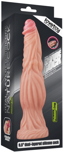 Фаллоимитатор с ярко выраженным рельефом Lovetoy Silicone Cock 25 см фото 16