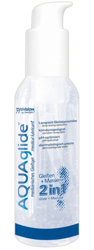 JoyDivision Вагинальная смазка + массаж с дозатором AQUAglide 125мл 2в1 фото 2