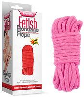 Веревка для бондажа розовая Fetish Bondage Rope 10 м