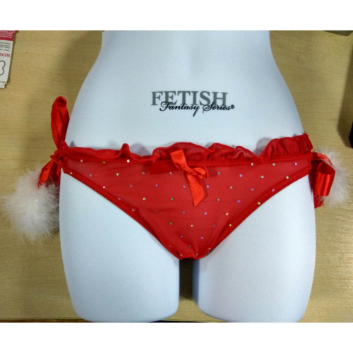 Красные трусики в горошек с помпонами фото 3