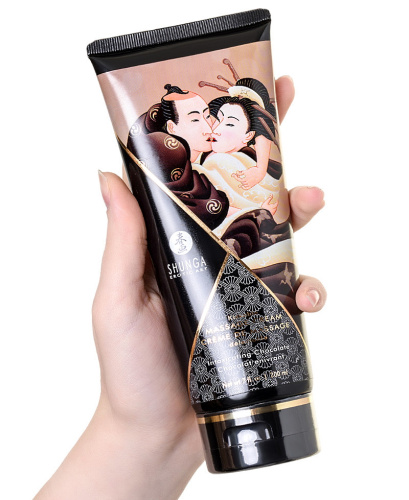 Съедобный массажный крем Shunga Intoxicating Chocolate со вкусом шоколада 200 мл фото 3