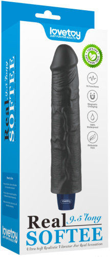 Классический черный вибратор Real Softee 24 см фото 3
