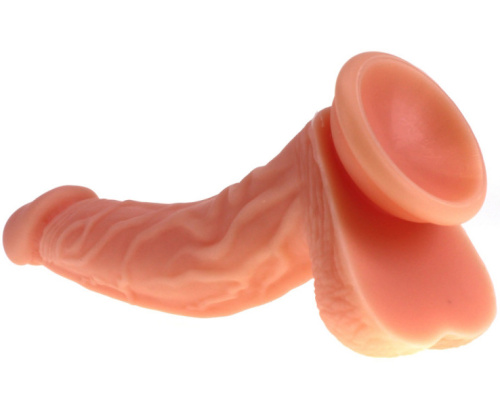 Изогнутый фаллоимитатор телесного цвета X-Men 22 см фото 2