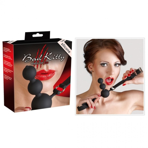 Силиконовый кляп-шарики Bad Kitty фото 3