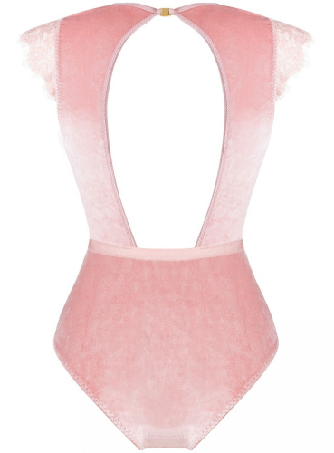 Нежное велюровое боди с розовым кружевом Jadore S/M фото 7