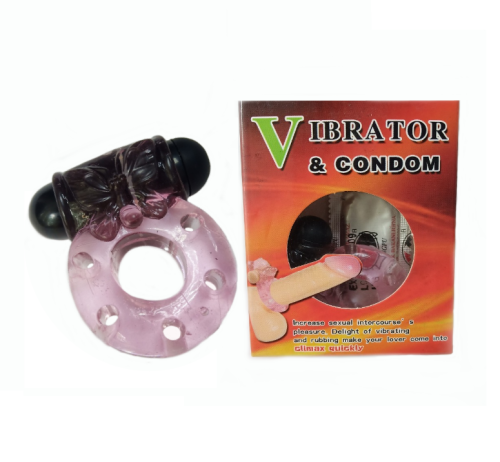 Эрекционное вибро-кольцо + презерватив фото 3