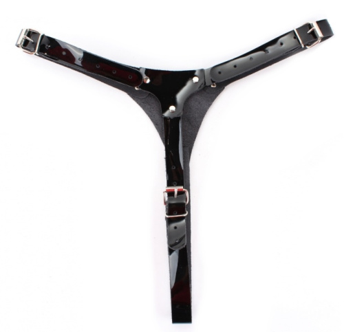 Лаковые стринги со штырьком для насадки фото 3