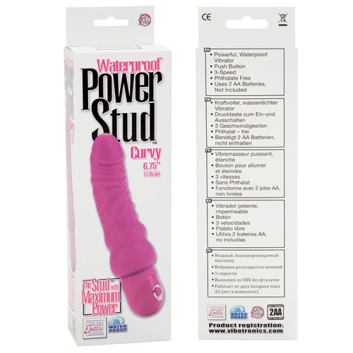 Розовый виброфаллос Power Stud фото 3