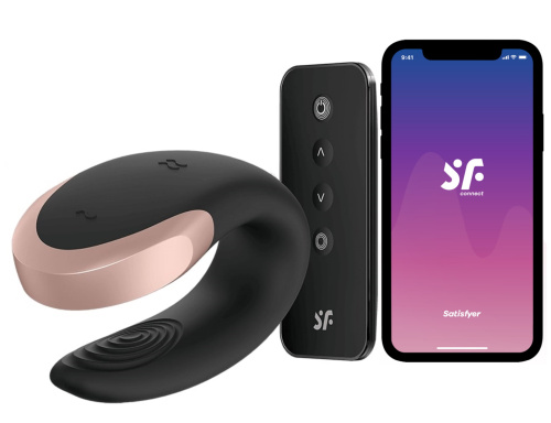 Смарт-стимулятор для пар Satisfyer Double Love черный
