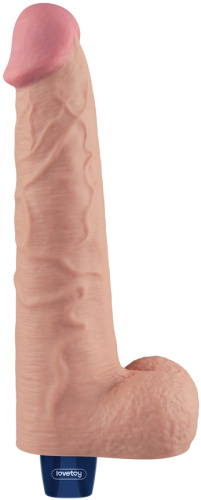 Классический вибратор с мошонкой Real Softee 27 см фото 2