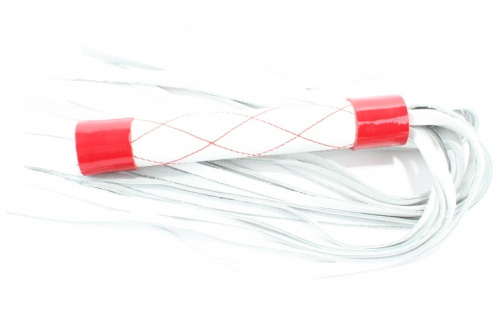 Бело-красная кожаная плеть фото 2