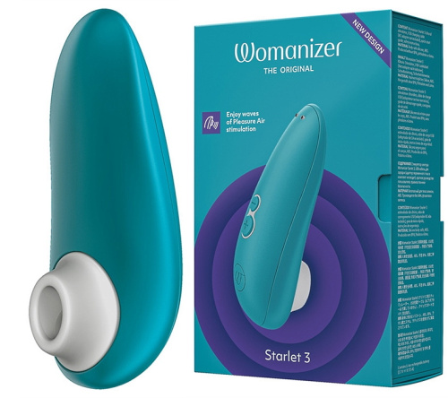 Компактный бесконтактный стимулятор клитора Womanizer Starlet 3 Turquoise